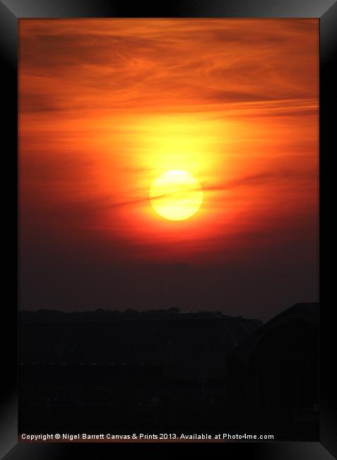 Sunset Skyline Framed Print by Nigel Barrett Canvas