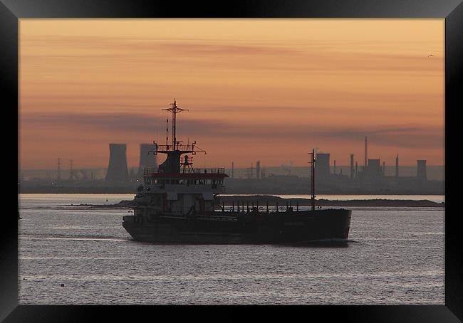 Departing Teesside at Dusk Framed Print by Bekie Spark