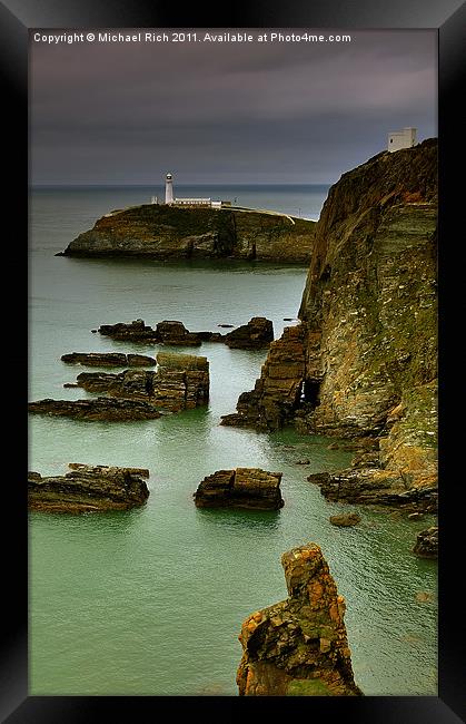 South Stacks Lighthouse Framed Print by Michael Rich