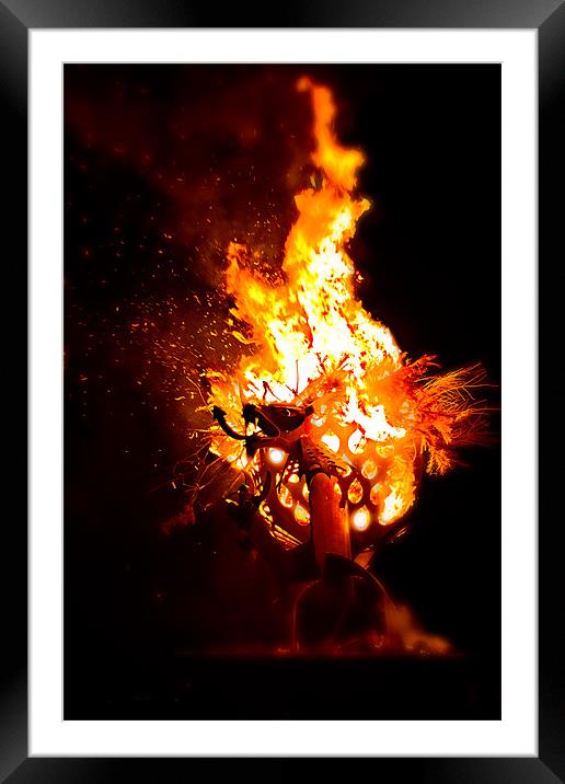 Flame On - Y Ddraig Goch/ The Welsh Dragon Framed Mounted Print by Celtic Origins
