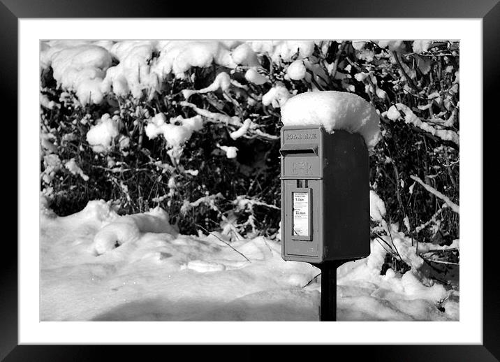 A Snowy Post Box Framed Mounted Print by Scott Simpson
