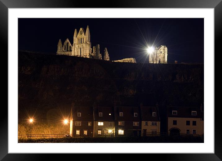 Whitby Abbey at Night Framed Mounted Print by Scott Simpson