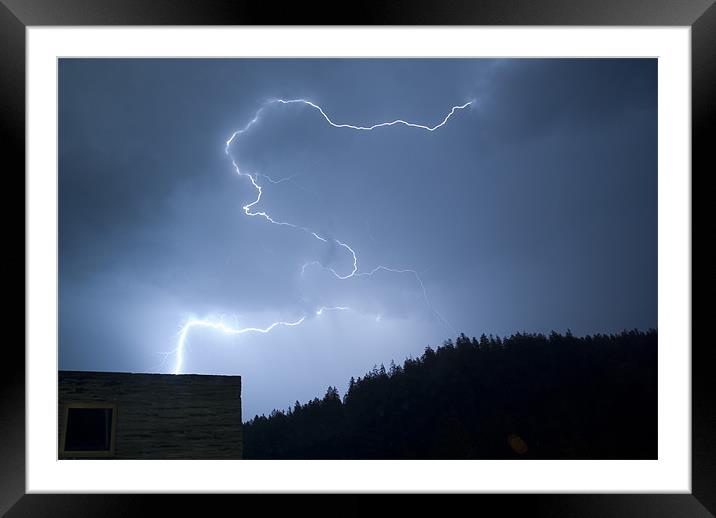 Lightning over Rocks Resort, Switzerland. Framed Mounted Print by Scott Simpson