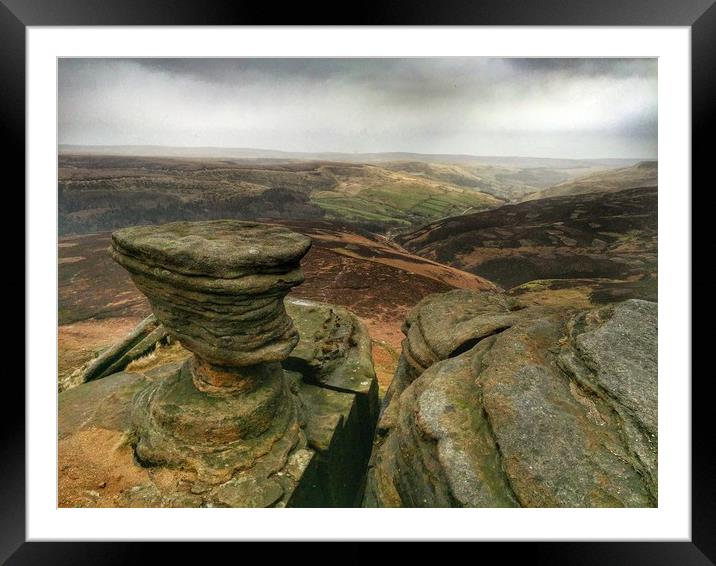 Rock Formations at Fairbrook Naze, Derbyshire. Framed Mounted Print by Scott Simpson