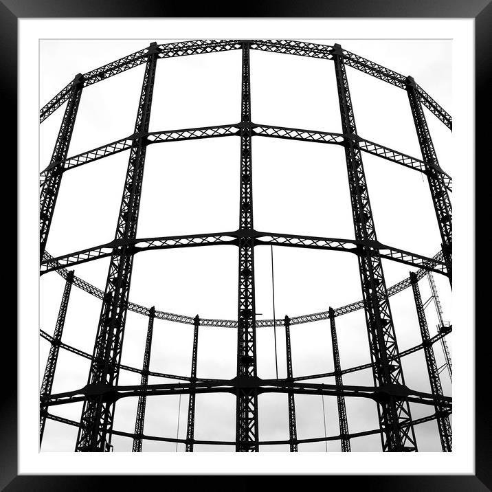 Disused London Gasometer Framed Mounted Print by Scott Simpson