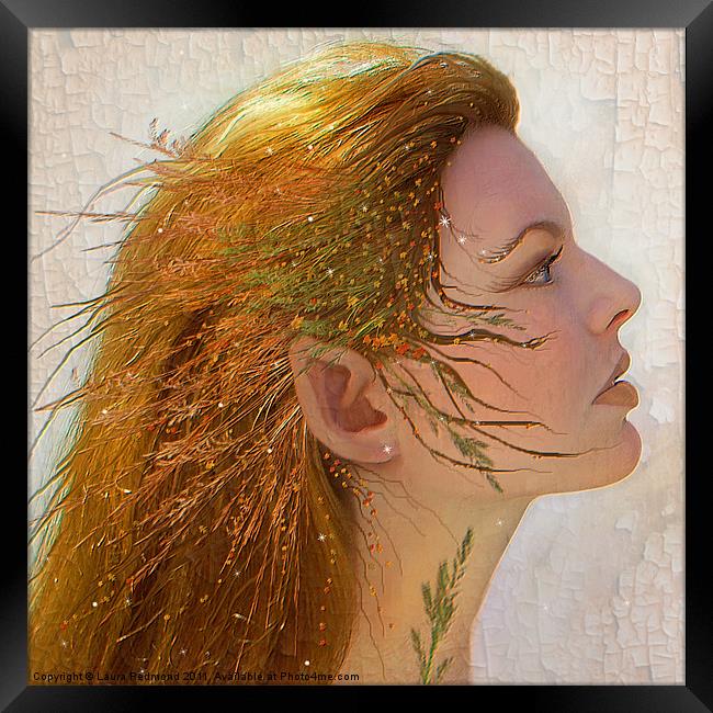 An Autumn Fairy face Framed Print by Laura Dawnsky