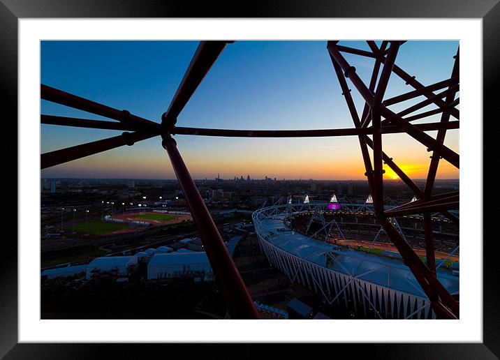 Dusk At The Olympic Park Framed Mounted Print by Paul Shears Photogr
