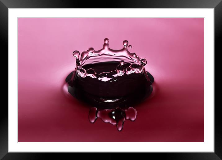 Pink Water Crown Framed Mounted Print by Paul Shears Photogr