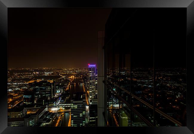 Reflections In The Night Framed Print by Paul Shears Photogr