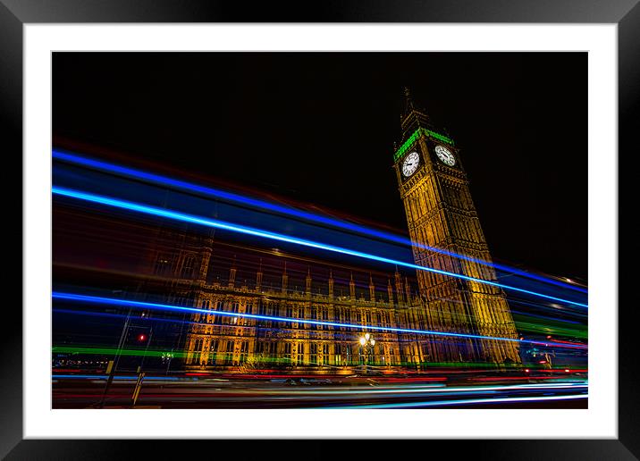 Big Ben & The Night Lights Framed Mounted Print by Paul Shears Photogr