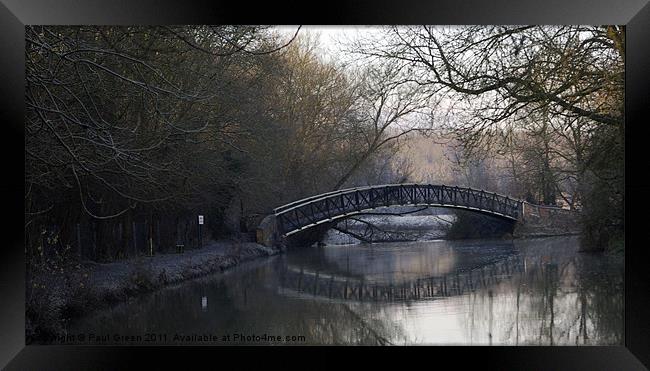 Frosty Bridge Shipton on Cherwell Framed Print by Paul Green