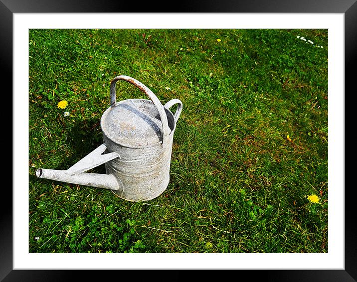 Watering can Framed Mounted Print by Kirsty Bird