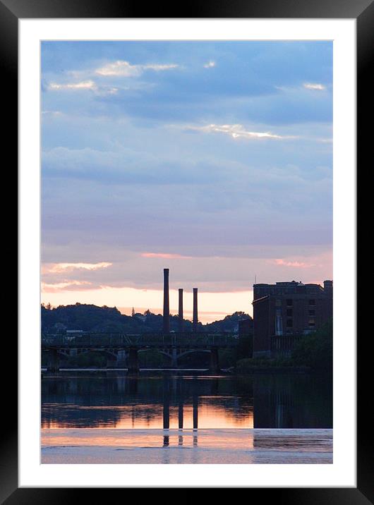 sunset in the river Framed Mounted Print by anthony pallazola