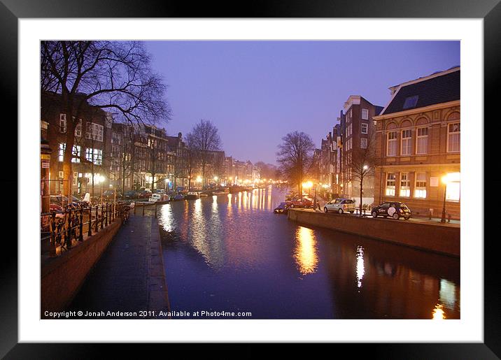 Prinsengracht canal early morning Framed Mounted Print by Jonah Anderson Photography