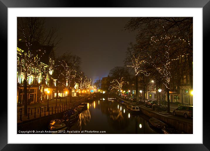 misty cold canals Framed Mounted Print by Jonah Anderson Photography