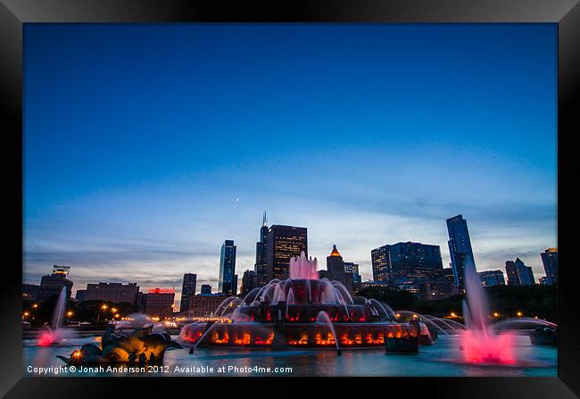 Buckingham Fountain at Sunset Framed Print by Jonah Anderson Photography