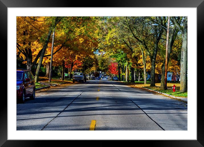 Autumn Lane Framed Mounted Print by Jonah Anderson Photography
