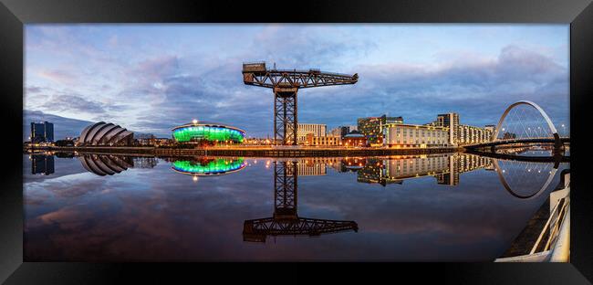 Glasgow River Clyde Panorama Framed Print by Grant Glendinning
