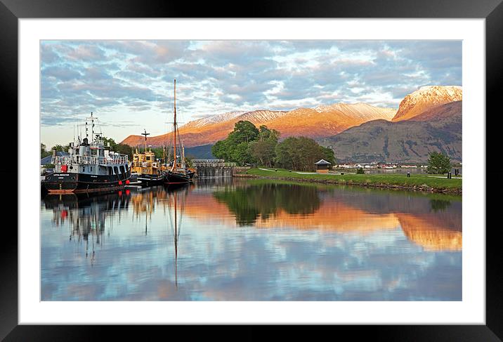 Corpach, Nevis mountain range Framed Mounted Print by Grant Glendinning