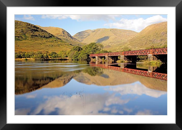 Loch Awe Railway bridge Reflection Framed Mounted Print by Grant Glendinning