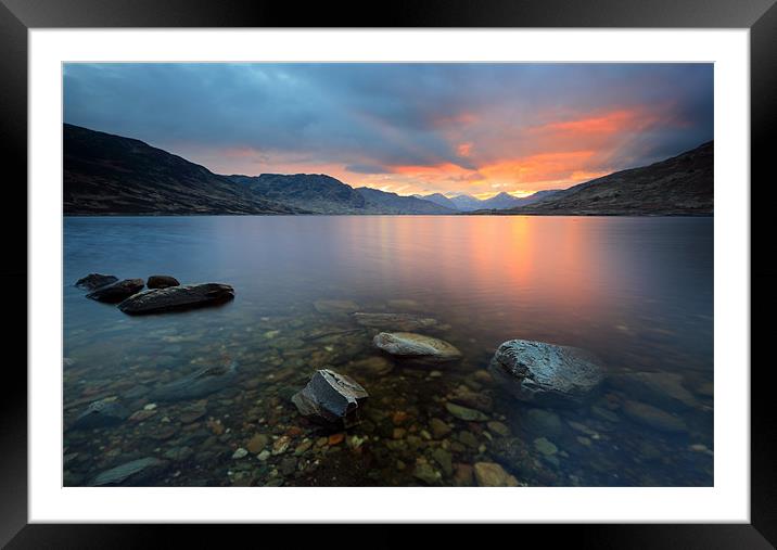 Loch Arklet Sunset Framed Mounted Print by Grant Glendinning