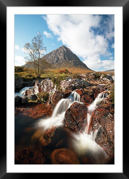 Glen Etive waterfall, Glencoe Framed Mounted Print by Grant Glendinning