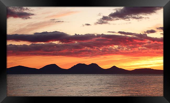 Jura Sunset Framed Print by Grant Glendinning