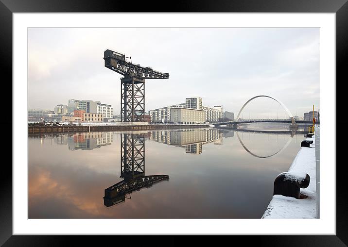 Glagow River Clyde reflections Framed Mounted Print by Grant Glendinning
