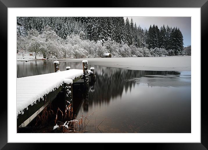 Loch Ard Winter Scene Framed Mounted Print by Grant Glendinning