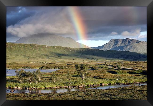  Rannoch Moor Rainbow Framed Print by Grant Glendinning