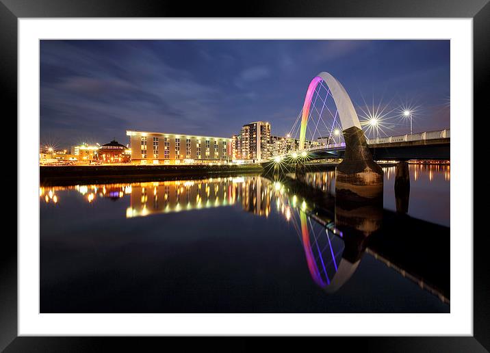 The Glasgow Clyde Arc Bridge Framed Mounted Print by Grant Glendinning