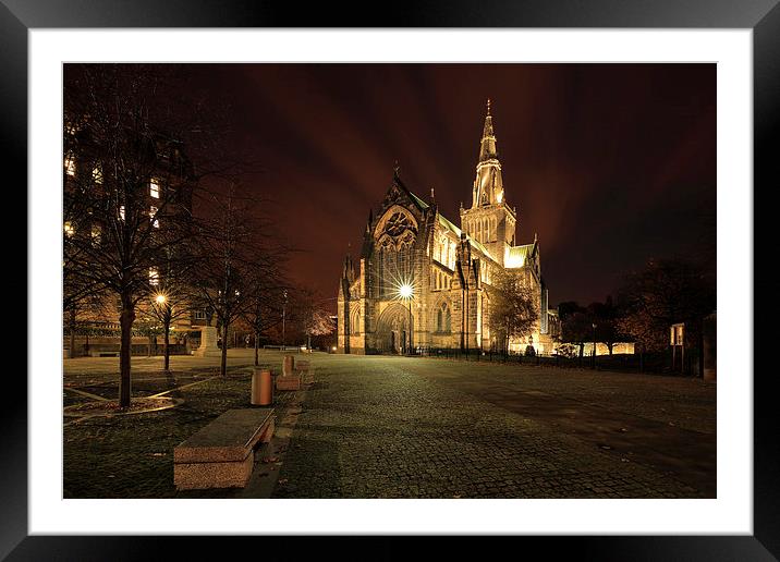 Glasgow Cathedral Night Framed Mounted Print by Grant Glendinning