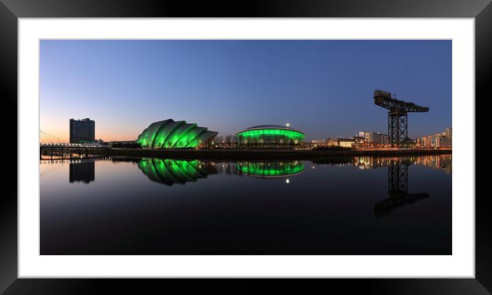 Waterfront Pano in the Twilight Framed Mounted Print by Grant Glendinning