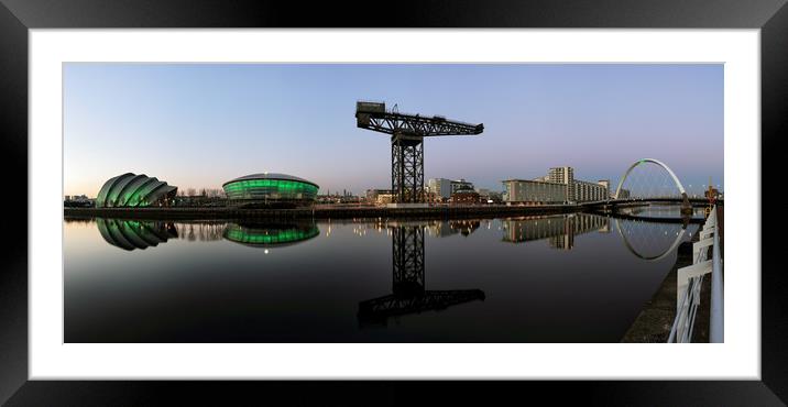 River Clyde Panorama Framed Mounted Print by Grant Glendinning