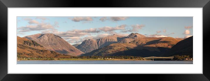 Mountain View Panorama Framed Mounted Print by Grant Glendinning