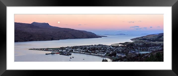 Moonset Sunrise over Ullapool Framed Mounted Print by Grant Glendinning