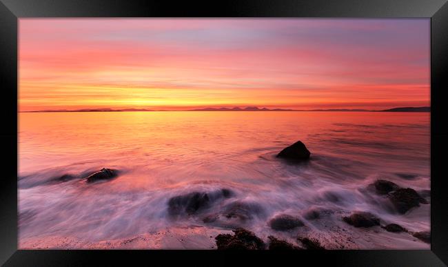 Kintyre Rocky Coast Sunset  Framed Print by Grant Glendinning