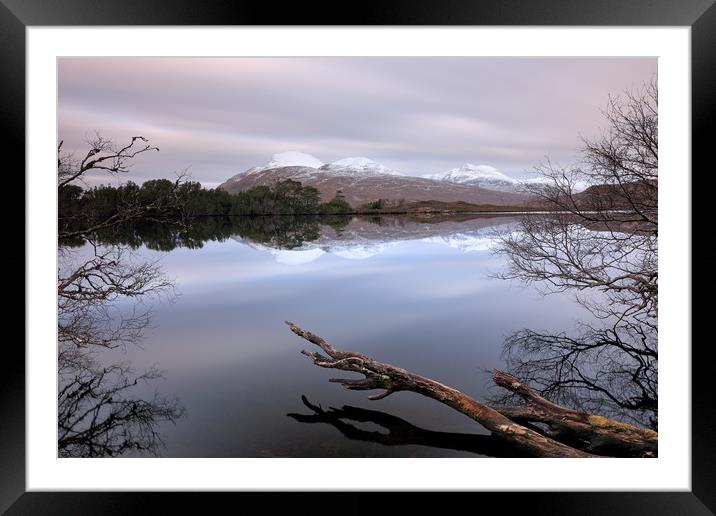 Loch Cul Dromannan Reflections Framed Mounted Print by Grant Glendinning