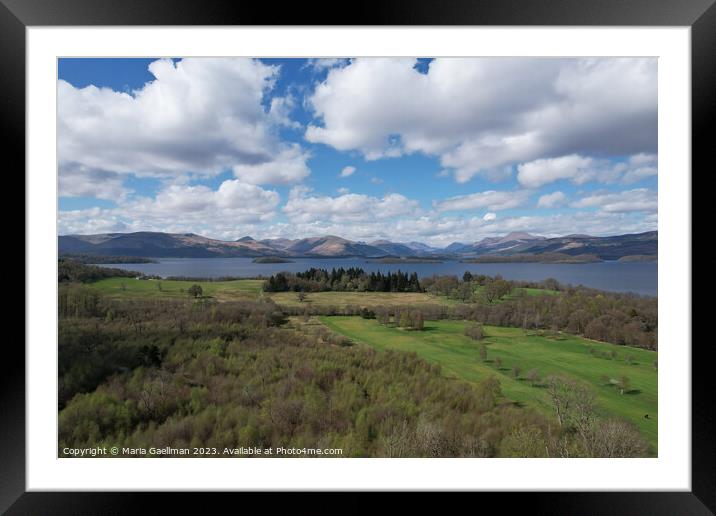 Loch Lomond, Ben Lomond & Arrochar Alps Aerial Vie Framed Mounted Print by Maria Gaellman