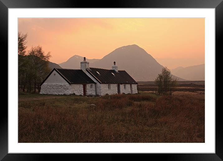 Black Rock Cottage Sunset Framed Mounted Print by Maria Gaellman