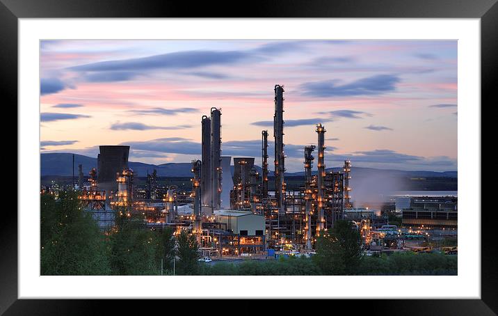 Grangemouth Refinery at Sunset Framed Mounted Print by Maria Gaellman