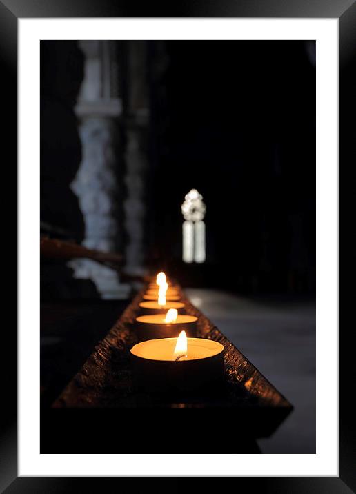 St Conans Kirk - Prayers Candles (interior) Framed Mounted Print by Maria Gaellman