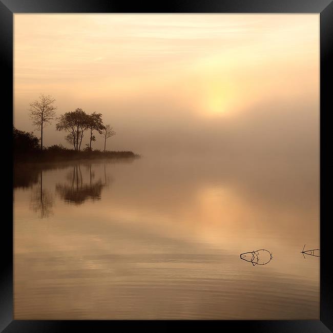 Loch Ard Misty Sunrise Framed Print by Maria Gaellman