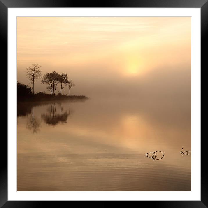 Loch Ard Misty Sunrise Framed Mounted Print by Maria Gaellman