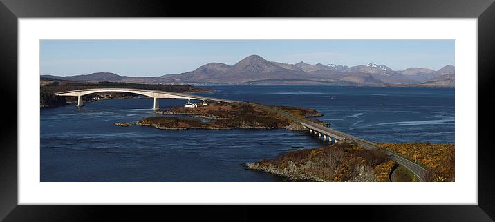 Skye Bridge and Cuillin Mountain Range - Panorama Framed Mounted Print by Maria Gaellman