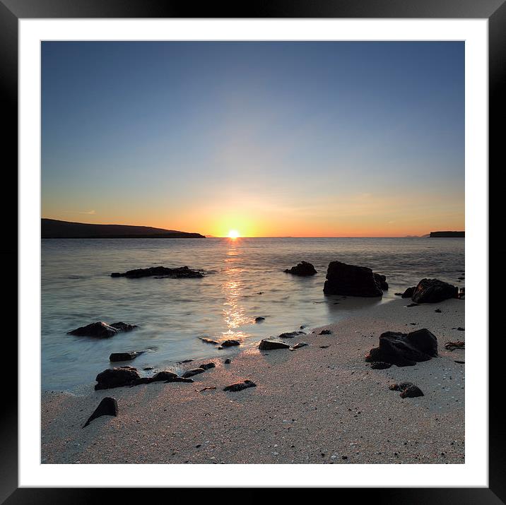 Coral Beach at Sunset Framed Mounted Print by Maria Gaellman