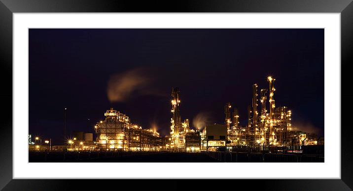 Grangemouth Oil Refinery at Night Framed Mounted Print by Maria Gaellman