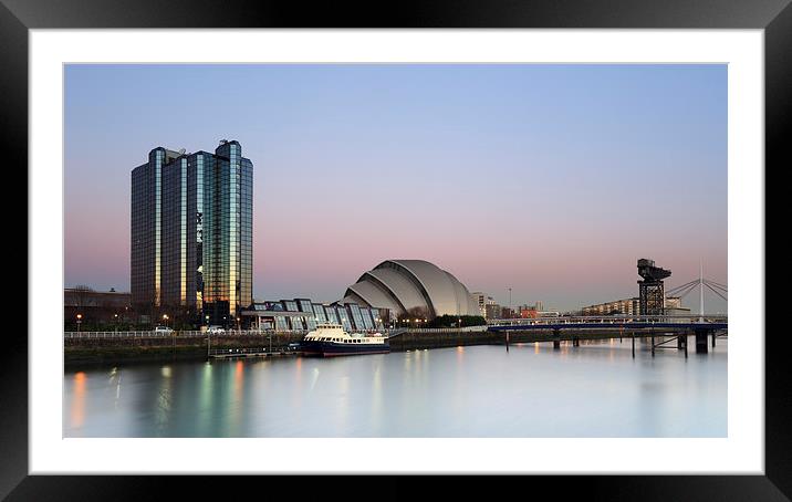 Glasgow River Clyde at Sunrise Framed Mounted Print by Maria Gaellman