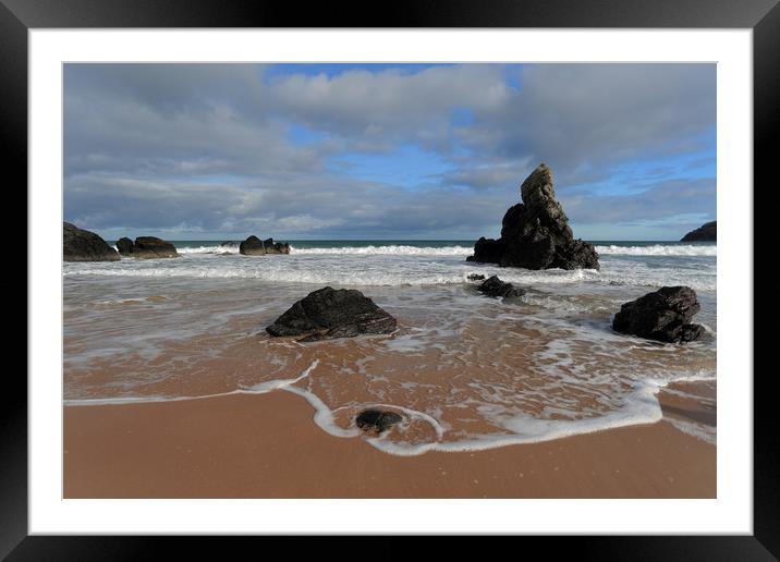 Watching The Waves on Sango Bay Framed Mounted Print by Maria Gaellman