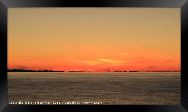 The Minch at Sunset Framed Print by Maria Gaellman